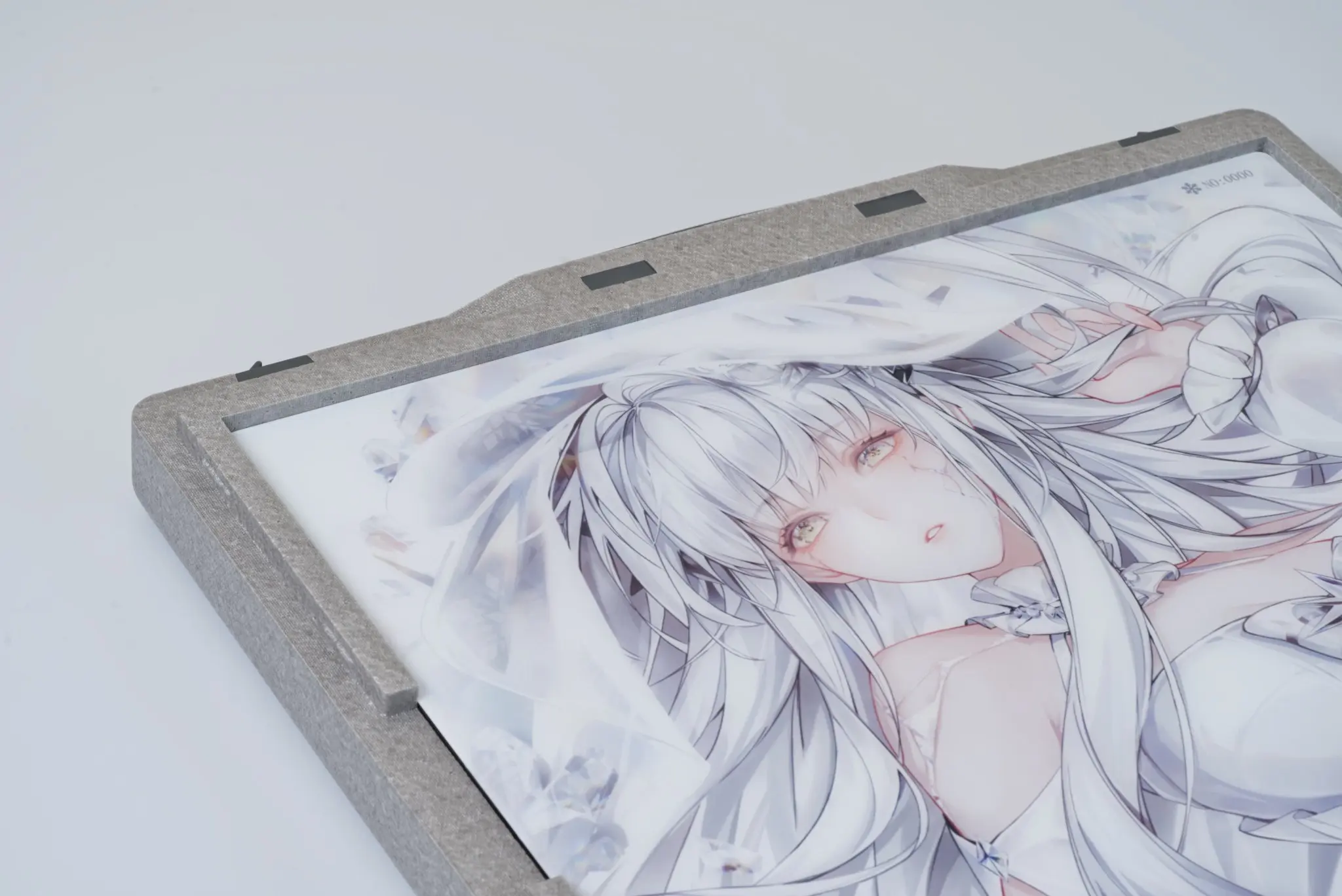 White Anime Girl Cool Etching Tempered Glass Mouse Pad Gaming Waterproof Anti-fouling Desk Mat E-Sports PC Laptop Office Desktop