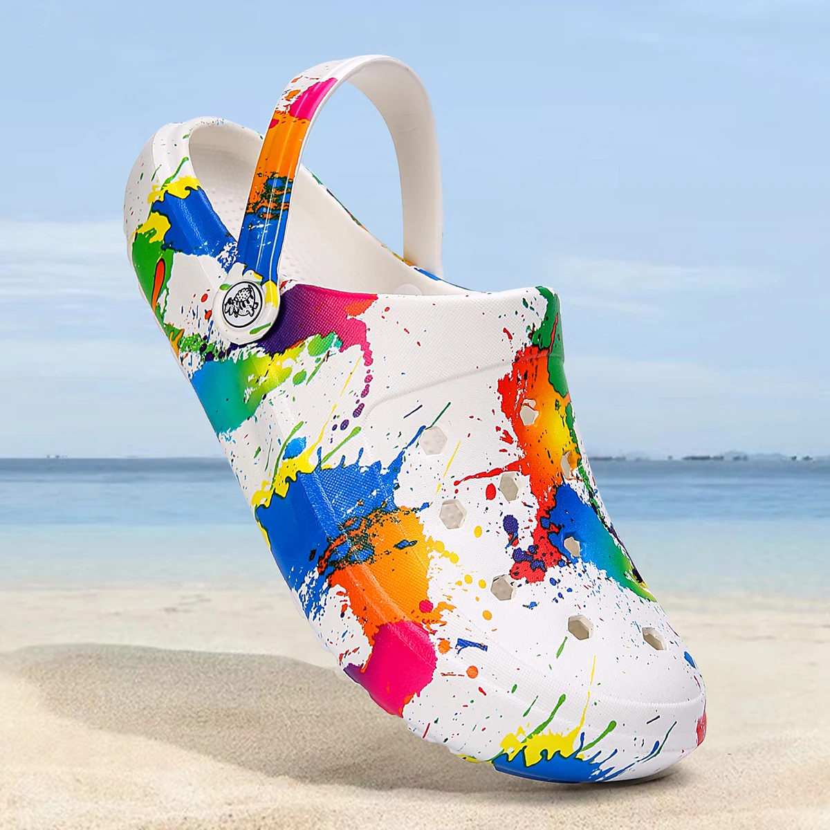 Tie-dye Pattern Clog, Garden Shoes, Lightweight EVA Mules, Non-slip Sandals, Breathable Slip-On Shoes for Indoor Outdoor 666