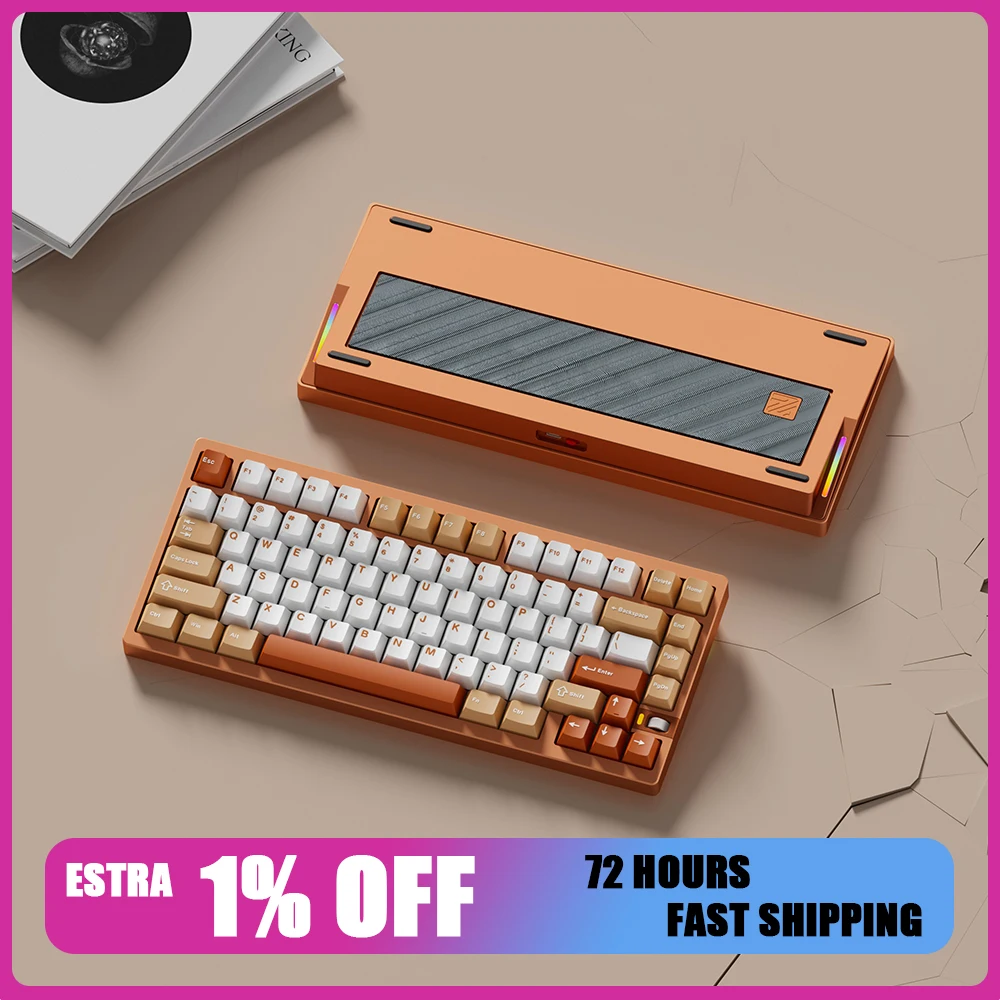 Weikav Nut75 Mechanical Keyboard Kit 3Mode Wireless 8000Hz  Polling Rate Game Keyboard Aluminum Alloy Hot Swap PC Accessories