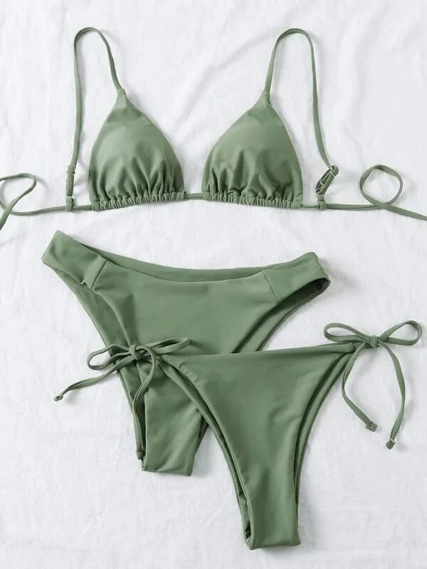 3 Miếng Chắc Chắn Đồ Bơi Nữ Micro Bikini 2021 Eo Thấp Đồ Bơi Gợi Cảm 2 Đáy Thông Đi Biển Áo Tắm Biquini Bikini bộ