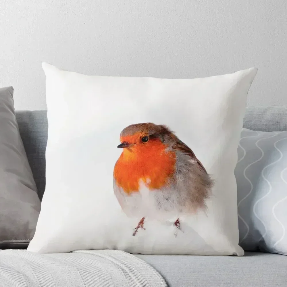 

It's a Cold Day Robin Throw Pillow Cushion Cover Set Christmas Covers For Cushions Bed pillowcases pillow