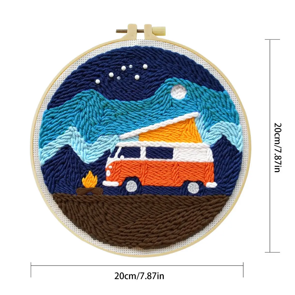 20X20CM/7,87 Zoll Wohnmobil-Sticknadel-Set, Stickerei-Kit, Strickstickerei, DIY-Handgemachtes Geschenk, Bastelmalerei – Detail 5