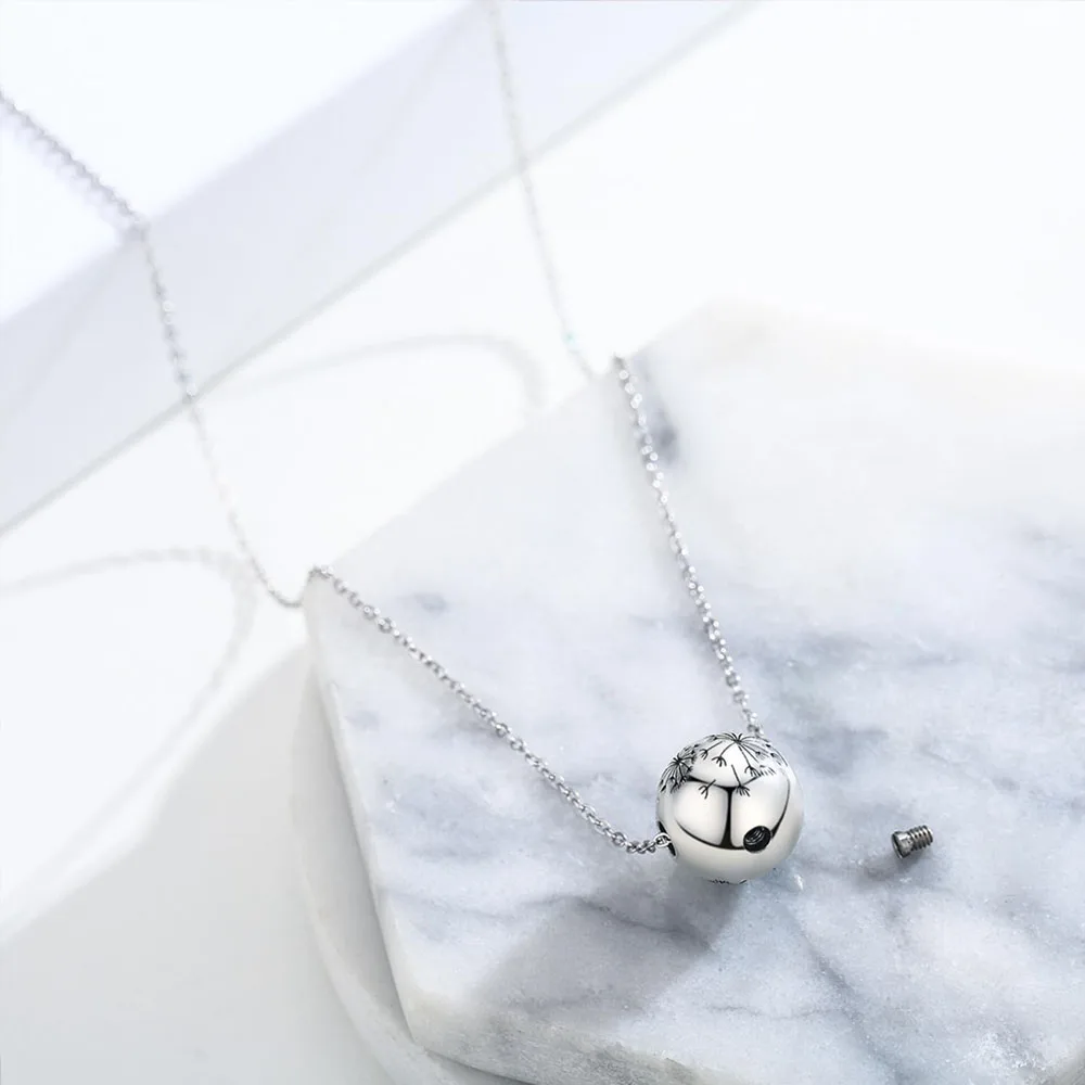 Urn Necklace for Women Ashes Dandelion Cremation Necklace for Human & Pet Ashes - Memorial Jewelry Hold Loved Ones\'s Ashes