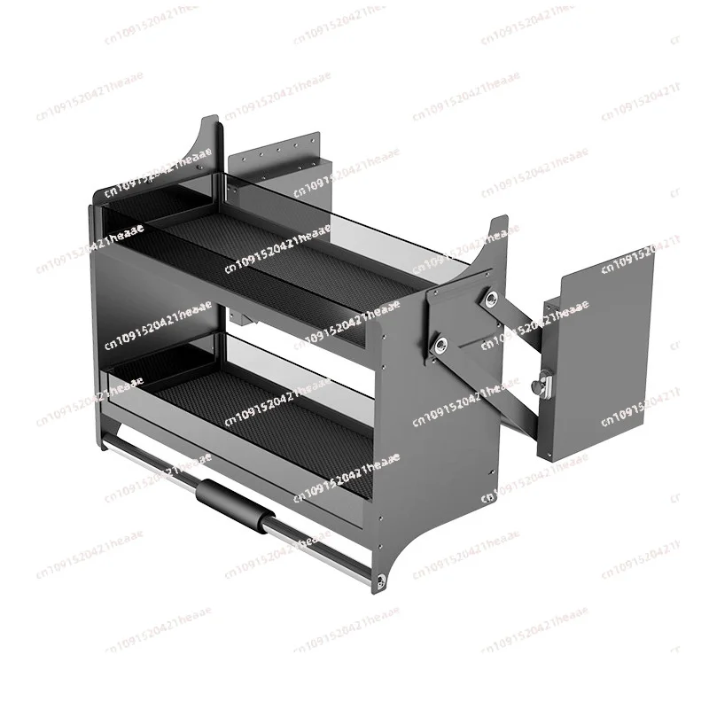 Suitable for Hanging cabinet with damping lift pull-out kitchen cabinet pull-down shelf spices aluminum pull-down basket