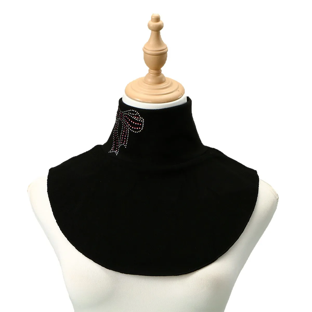 خريف جديد حجر الراين القوس الكشمير تنوعا وهمية طوق المرأة سترة قاعدة طبقة الرقبة دفئا لدفء العمود الفقري العنقي #5