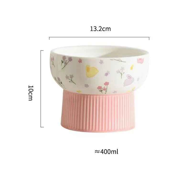 Cat Ceramic Bowl Food Water Feeders Small Dogs Drinking Eating Supplies Tilted Puppy Feeding Supplies Large capacity cat bowl