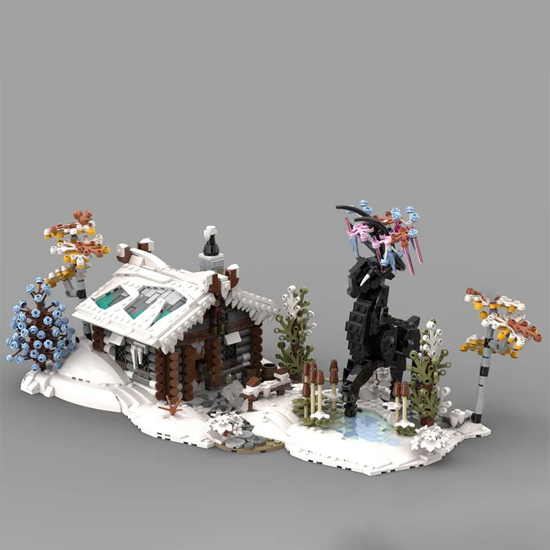 1779PCS MOC Winter Landscape Mystical Deer Spirit Model Architecture Building Block Diy Creative Kids Assembly Bricks Toys Gifts