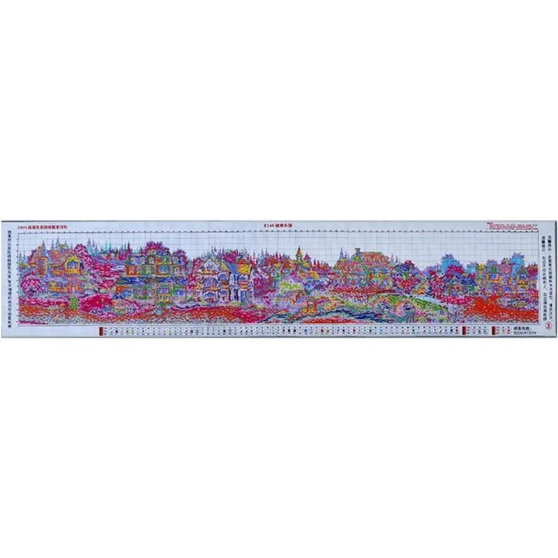 European Town Embroidery Cross Stitch Kit Printed Patterns 11CT 14CT Needlework DIY DMC Counted Cross Stitch Kits for Home Decor