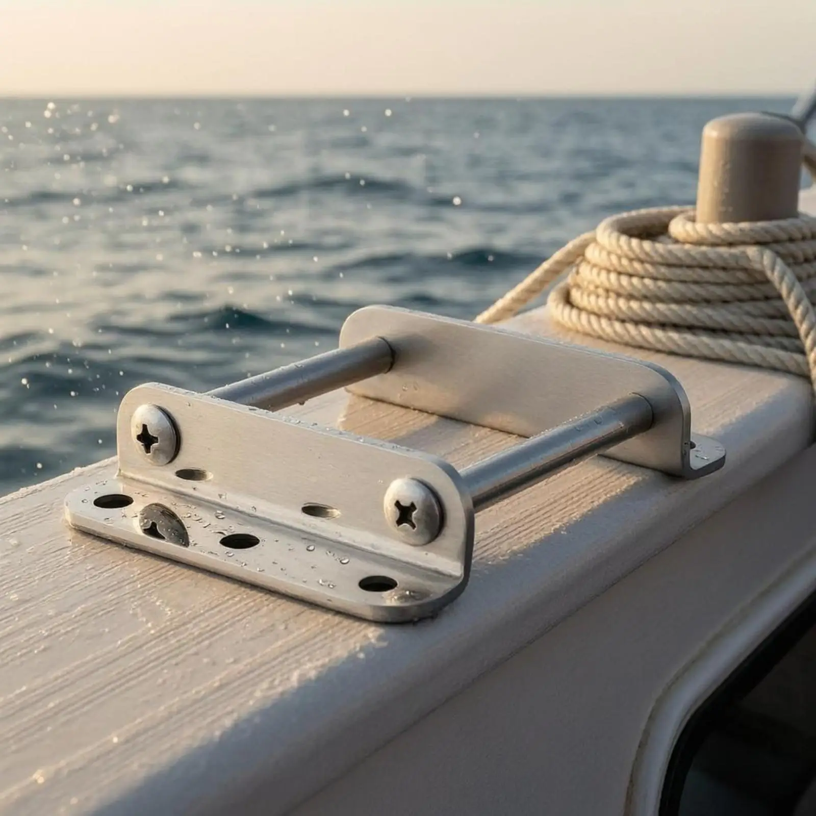 Boat Rod Holder Stainless Steel Fishing Rod Supports Rectangular Frame Mount for Kayak or River Fishing Use view 2