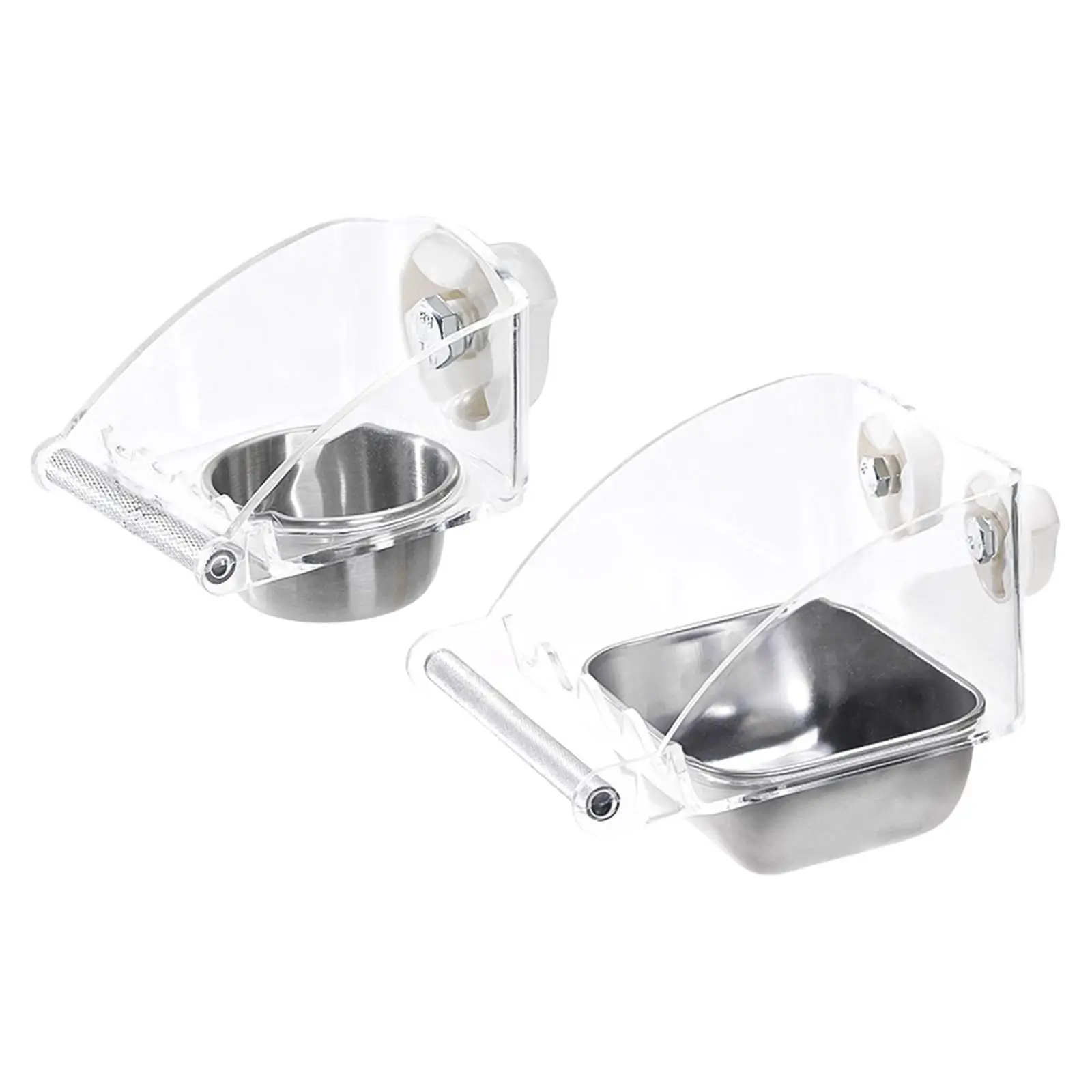 Bird Feeder for Cage with Anti Slip Stand Stainless Steel Bowls Dispenser for Conures Small Cockatoos Parakeets Parrot Bird
