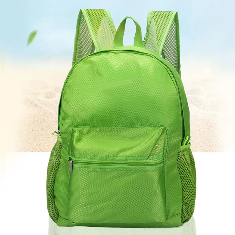 

Foldable Backpack Large Capacity Lightweight Travel Hiking Camping Daypack For Men Women Outdoor Solid Color Grid Pattern Side