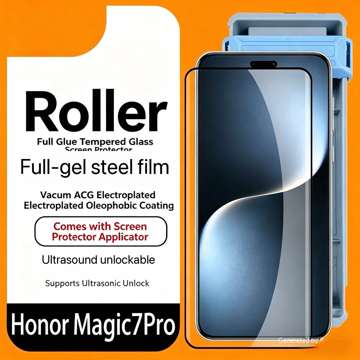 

For Honor Magic8 Pro Magic7Pro 3D Curved Full Glue Tempered Glass Screen Protectors Dust Free Premium Film Easy Installation