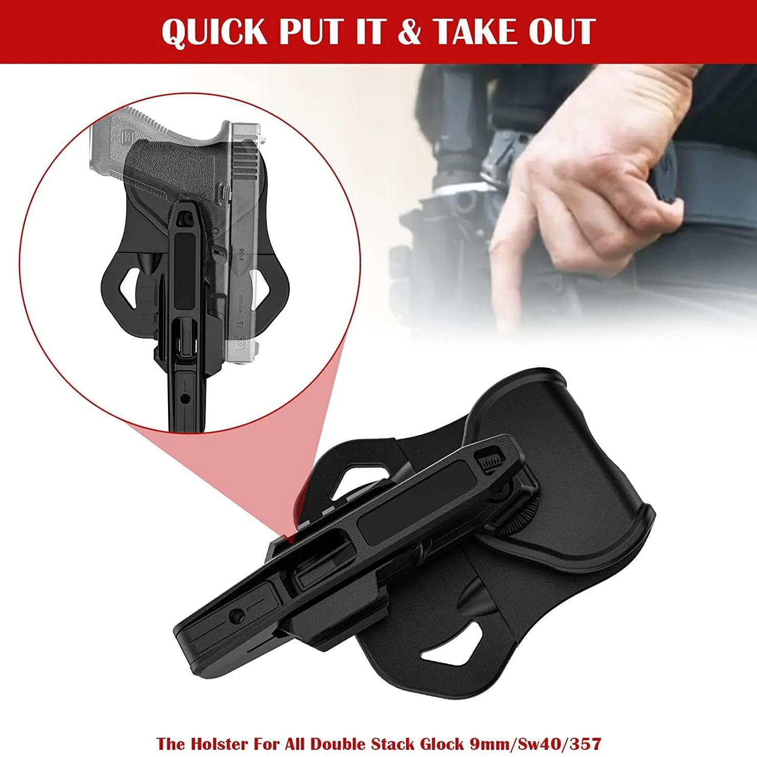 Coldre Glock adequado para coldre Glock 9mm/SW40/357