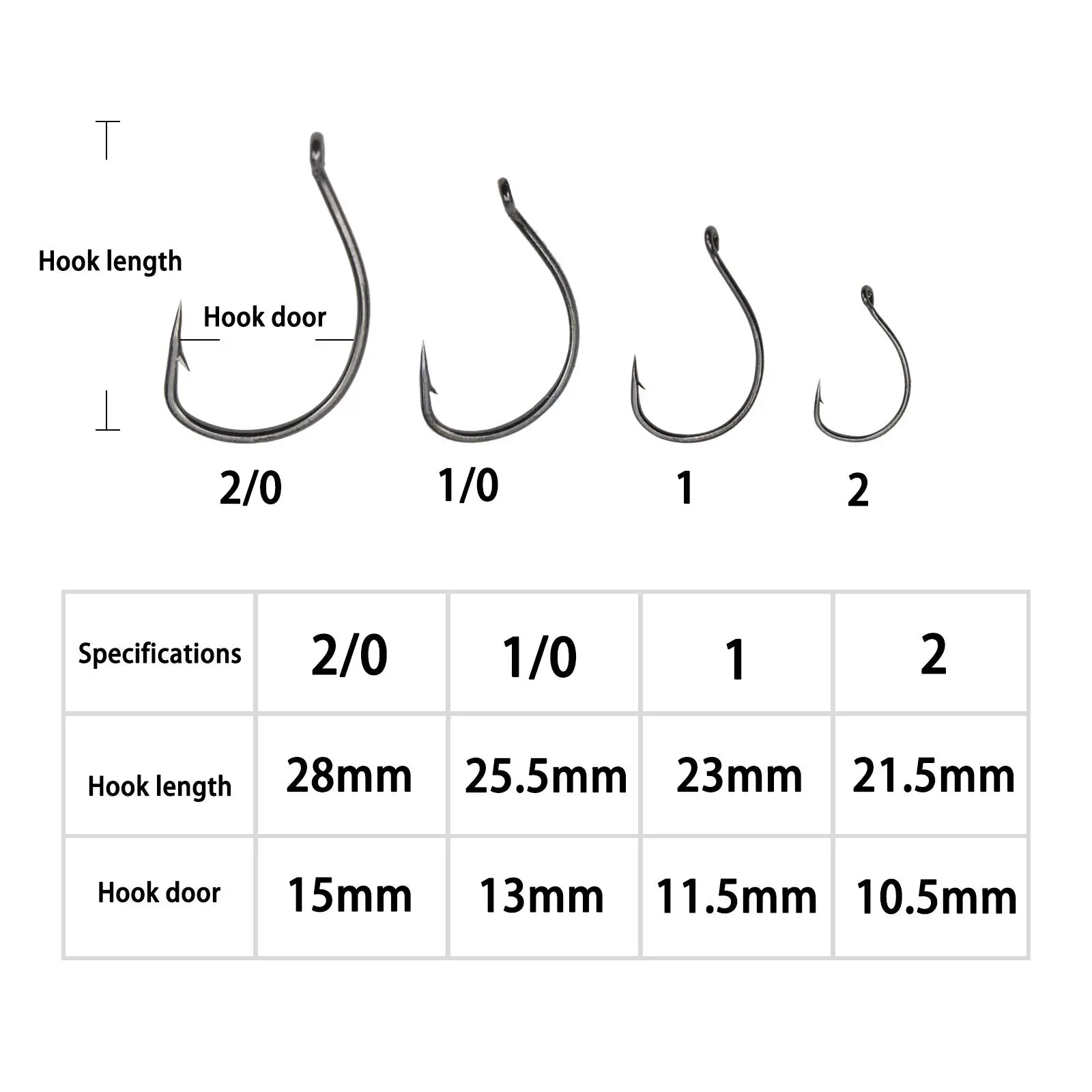 50x Fishing Hooks Set Circle Hooks Tools Gear Strong Outdoor Equipment Fishing Hooks Catfish Hooks for Fishing Catfish