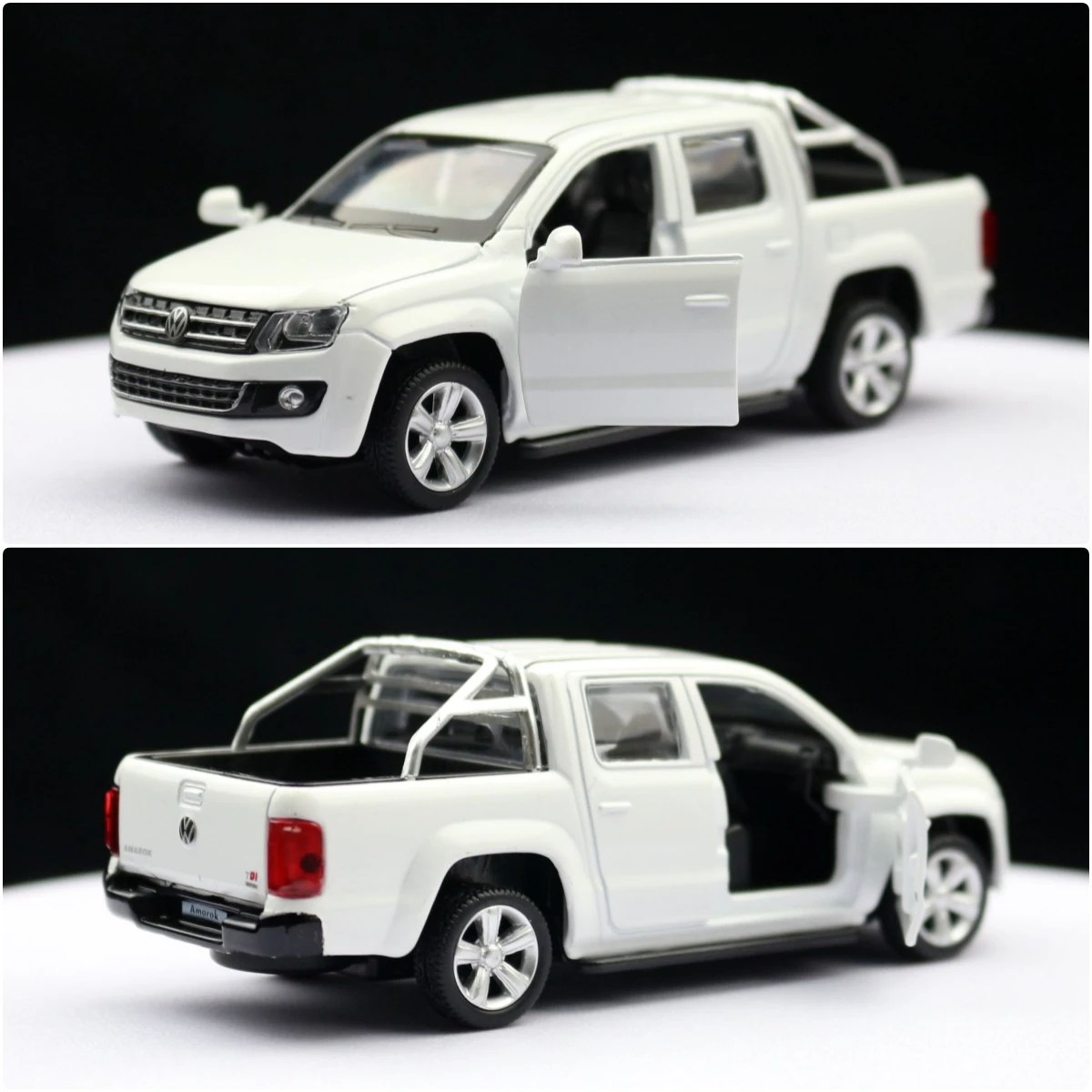 1/46 Volkswagen Amarok Pickup Truck Toy Car Model for Children Diecast Metal Off Road Miniature Pull Back Collection Gift