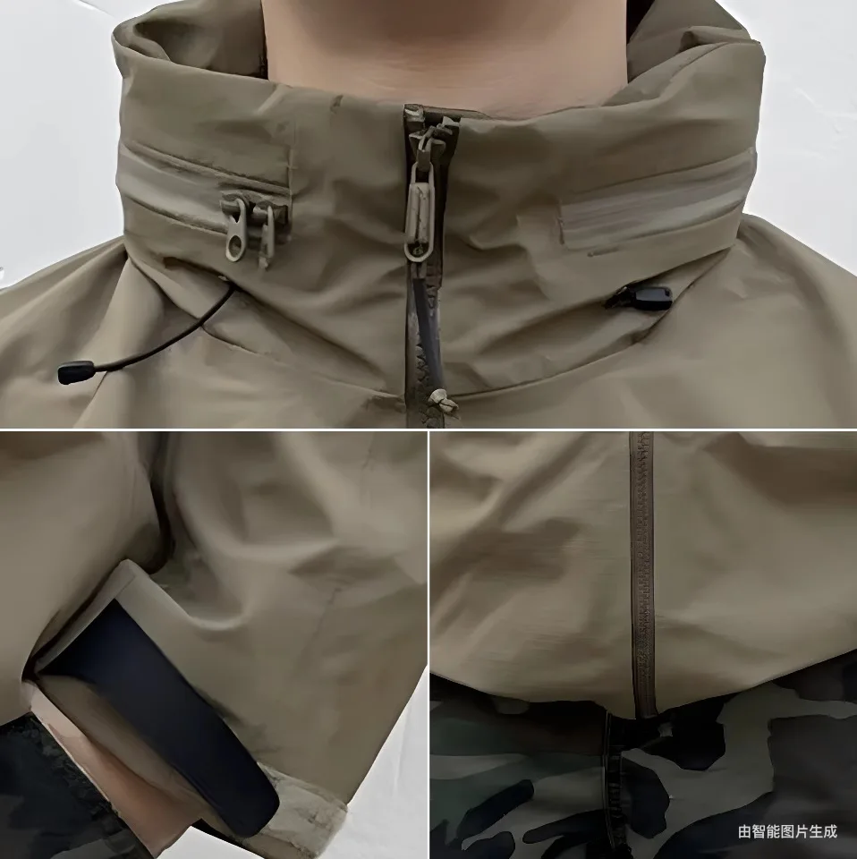 سترة ARC خارجية بغطاء للرأس بسحاب ثلاثي مقاوم للأسفل، سترة رياضية للتزلج، الصيد، السفر والتخييم، سترة الرجل القوية #5