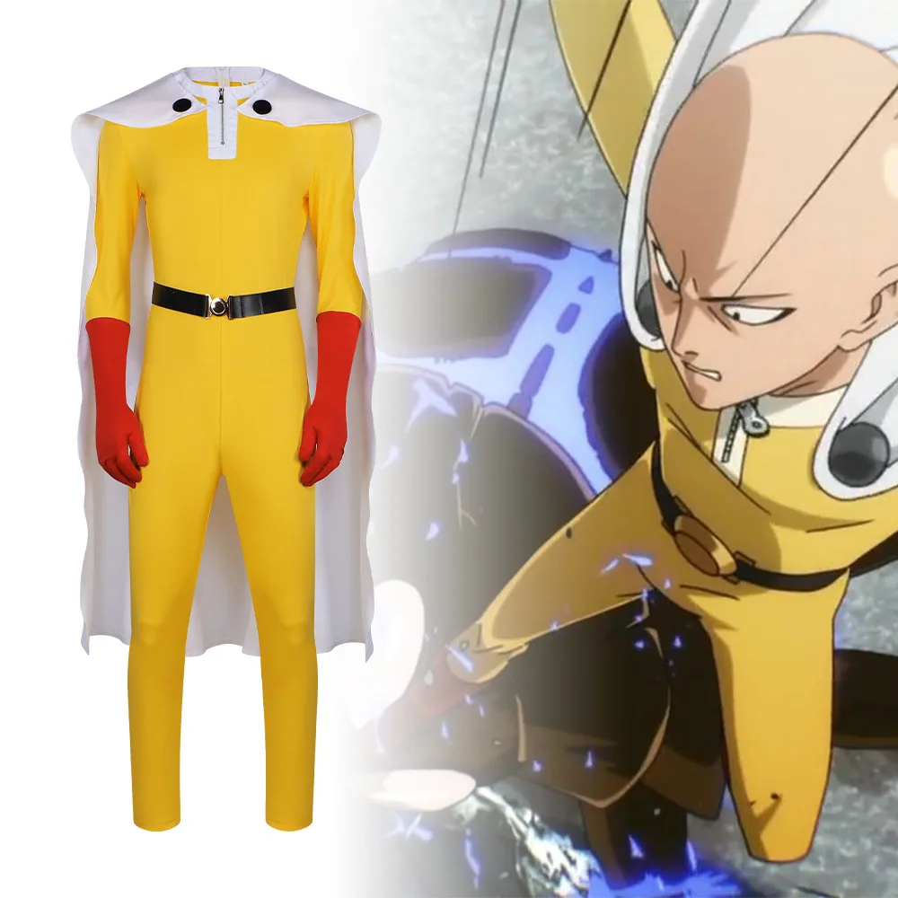 Saitama MAN Cosplay Jumpsuit and Tornado of Terror Senritsu No Tatsumaki Cosplay Costume Black Dress Women Men Outfit Halloween view 5