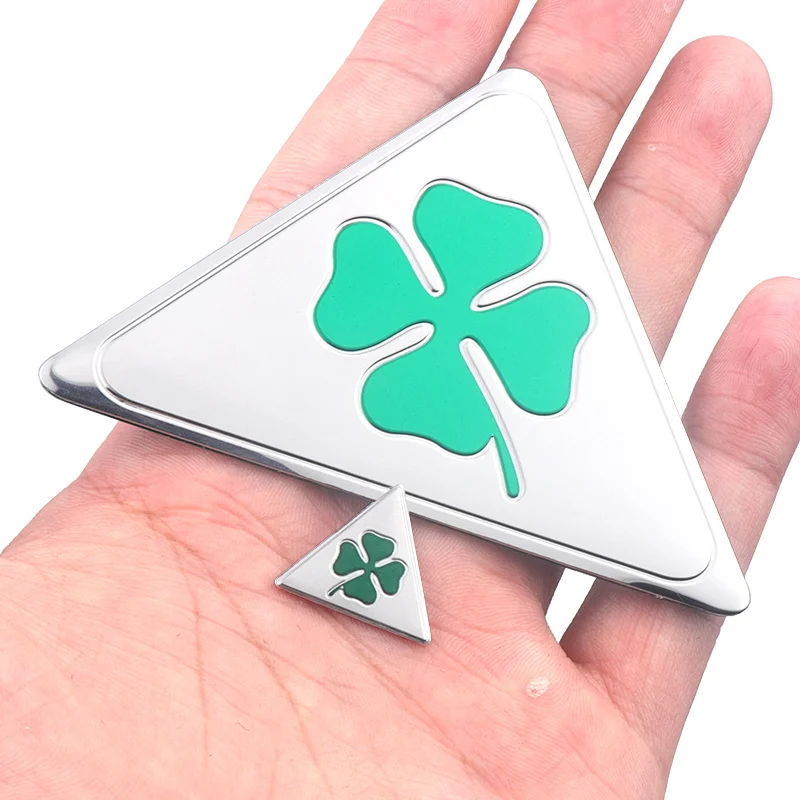 3D Green Four-leaf Clover Logo Decal Car Side Fender Body Badge Sticker for Alfa Romeo Sportiva 147 156 166 159 Giulietta Giulia