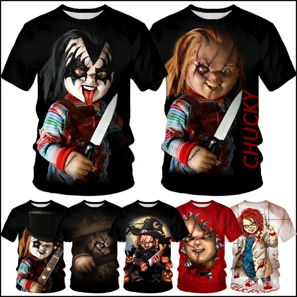 CHUCKY Movie 3D Print Sport Quick Dry Breathable Men T-shirt Harajuku Classic Street Casual Fashion Horror Short Sleeve Clothing