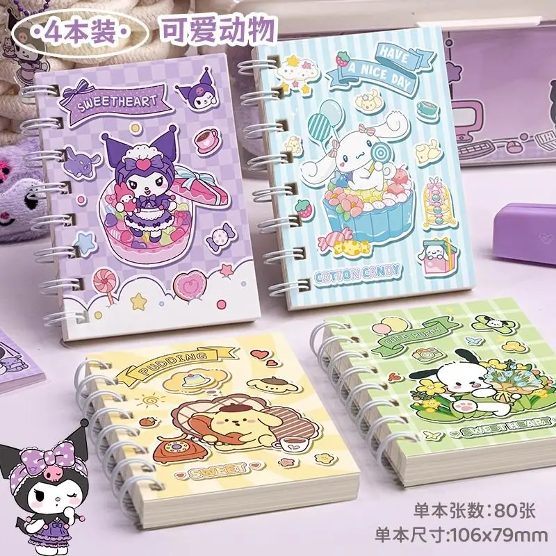 

Cinnamoroll Kuromi Anime Kawaii MINISO Coil Book Cute Cartoon My Melody Portable Ins Notepad Students Stationery Gifts for Girls