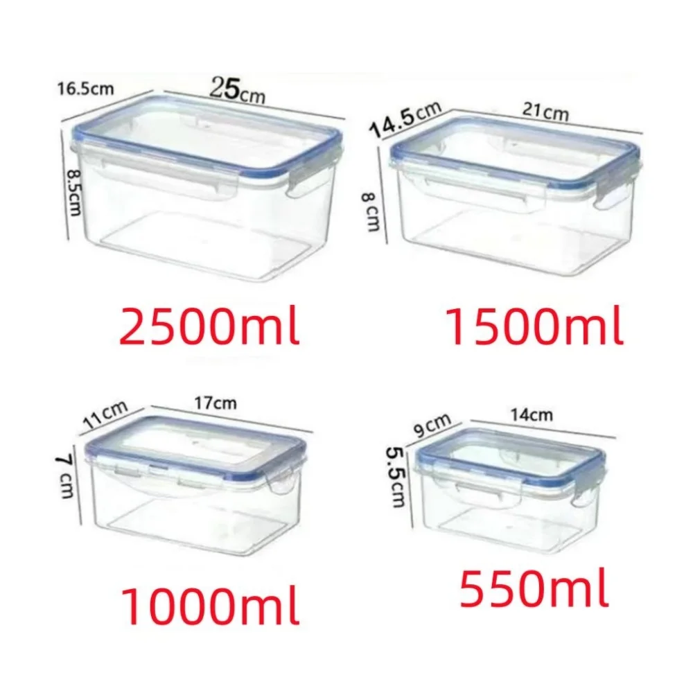 1/4pack Food Storage Containers Transparent Kitchen Organization Boxes with Lids Stackable Fridge Pantry Storage Bins for Grains - view 6