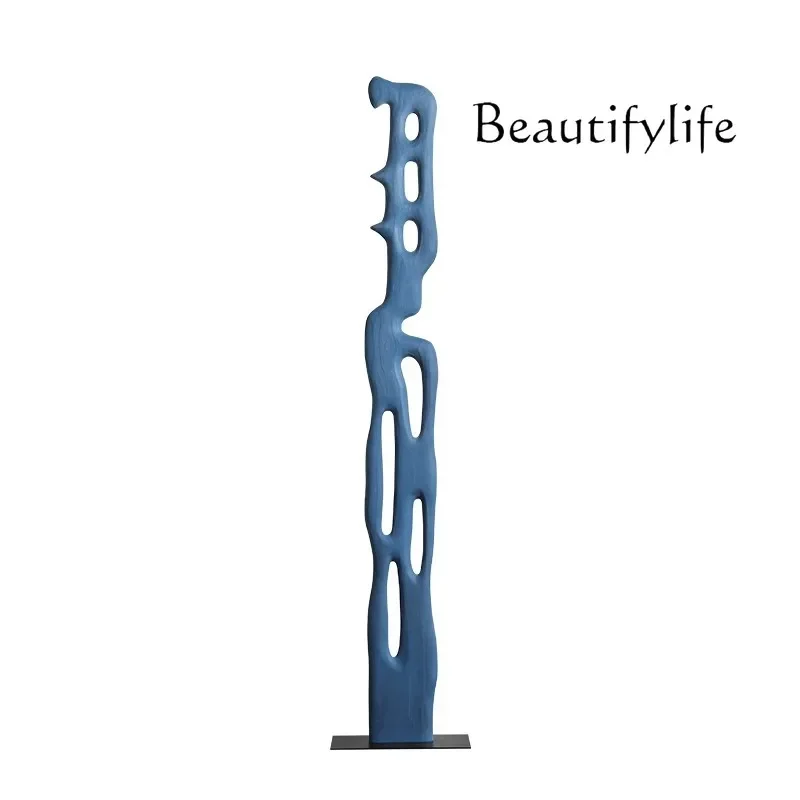 

Y Hotel abstract solid wood art sculpture floor ornament entrance carving decoration