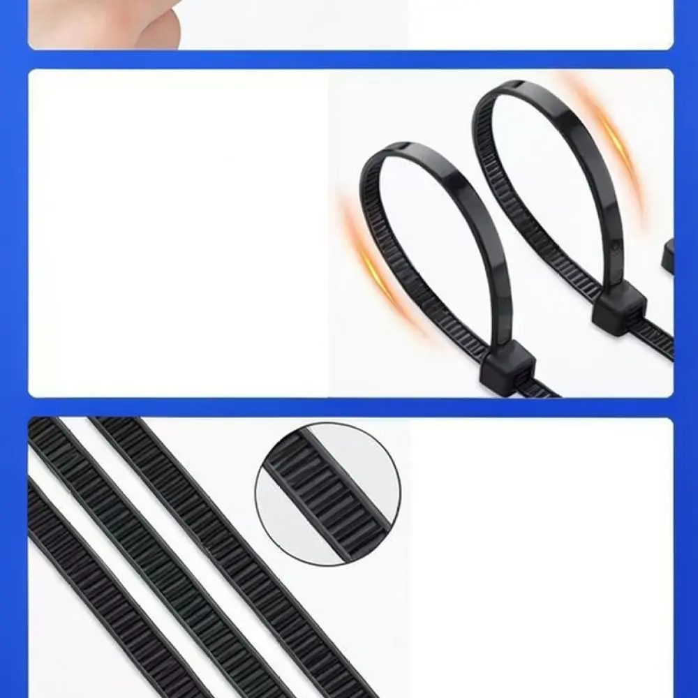 Strong Nylon Cable Ties Self Locking Industrial Binding Straps Flexible Wire Organizer Heavy Duty Fasteners Waterproof Band