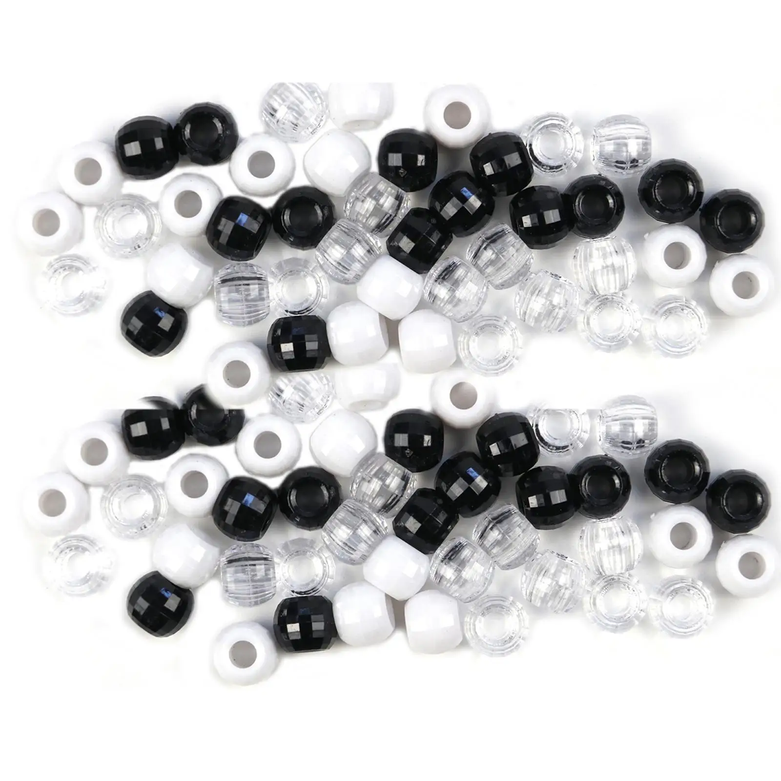 Perles de tressage de cheveux avec tube transparent, dreadlocks, perles de tressage de cheveux, ornements de bricolage, bijoux exécutifs, 70 pièces