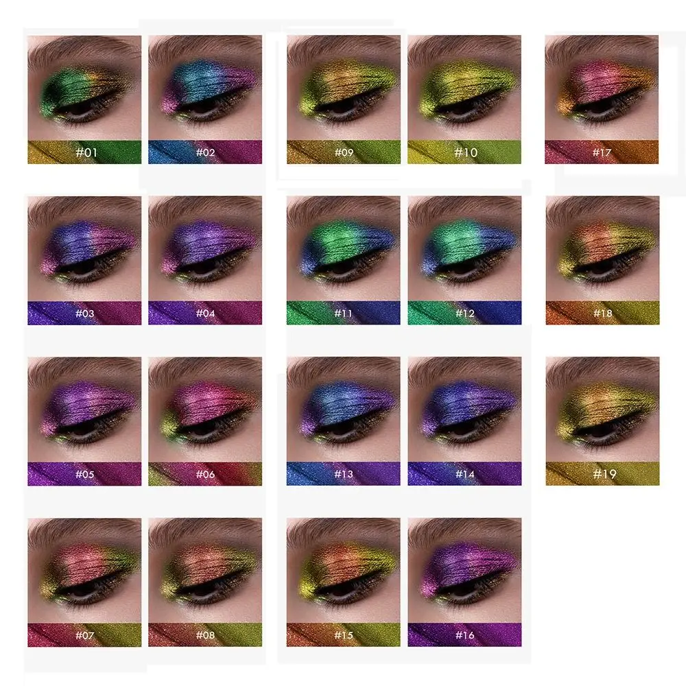 Art Colorful Shiny Eye Shadow Skin Pigment Polarizing Color Changing Eye Glitter Makeup Waterproof Polarized Eyeshadow Duo Girls