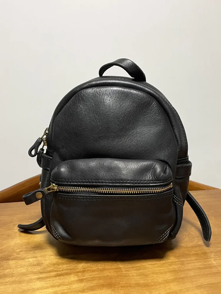 Leather Vintage Vegetable Tanned Top Horse Leather Backpack