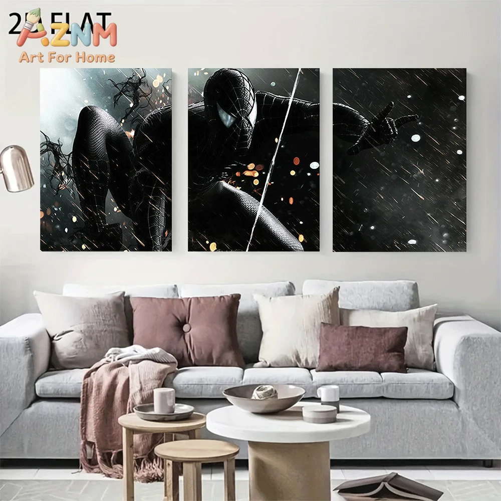 AZNM Marvel Superhero Canvas Wall Art Frameless Poster Miles Morales Spider-Man Iron Man Hulk Thor Captain America Comic Charact