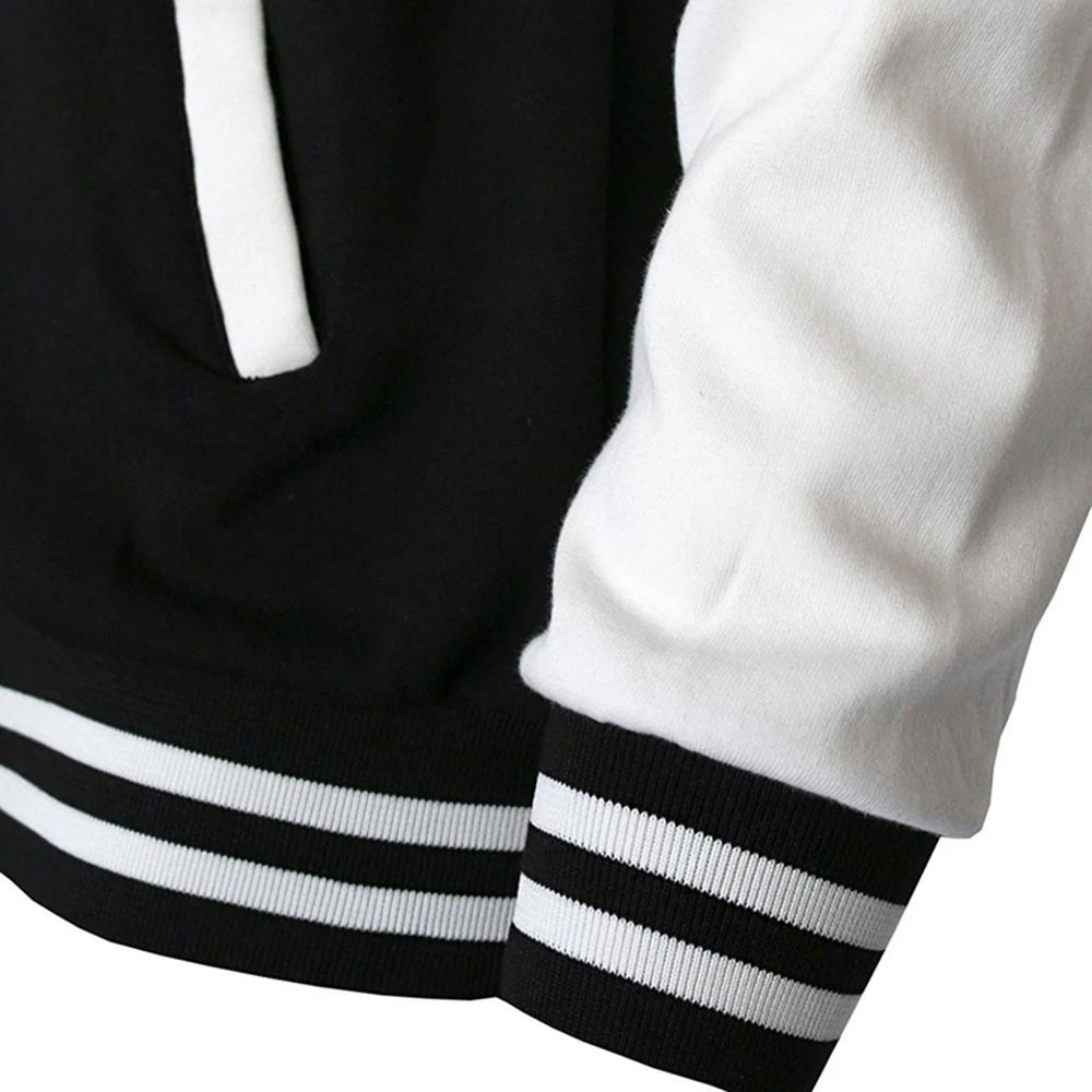 Casual Woman Black White Solid Color Jacket Loose Oversized Baseball Clothes Personality Street Coat Warm Fleece Female Jackets