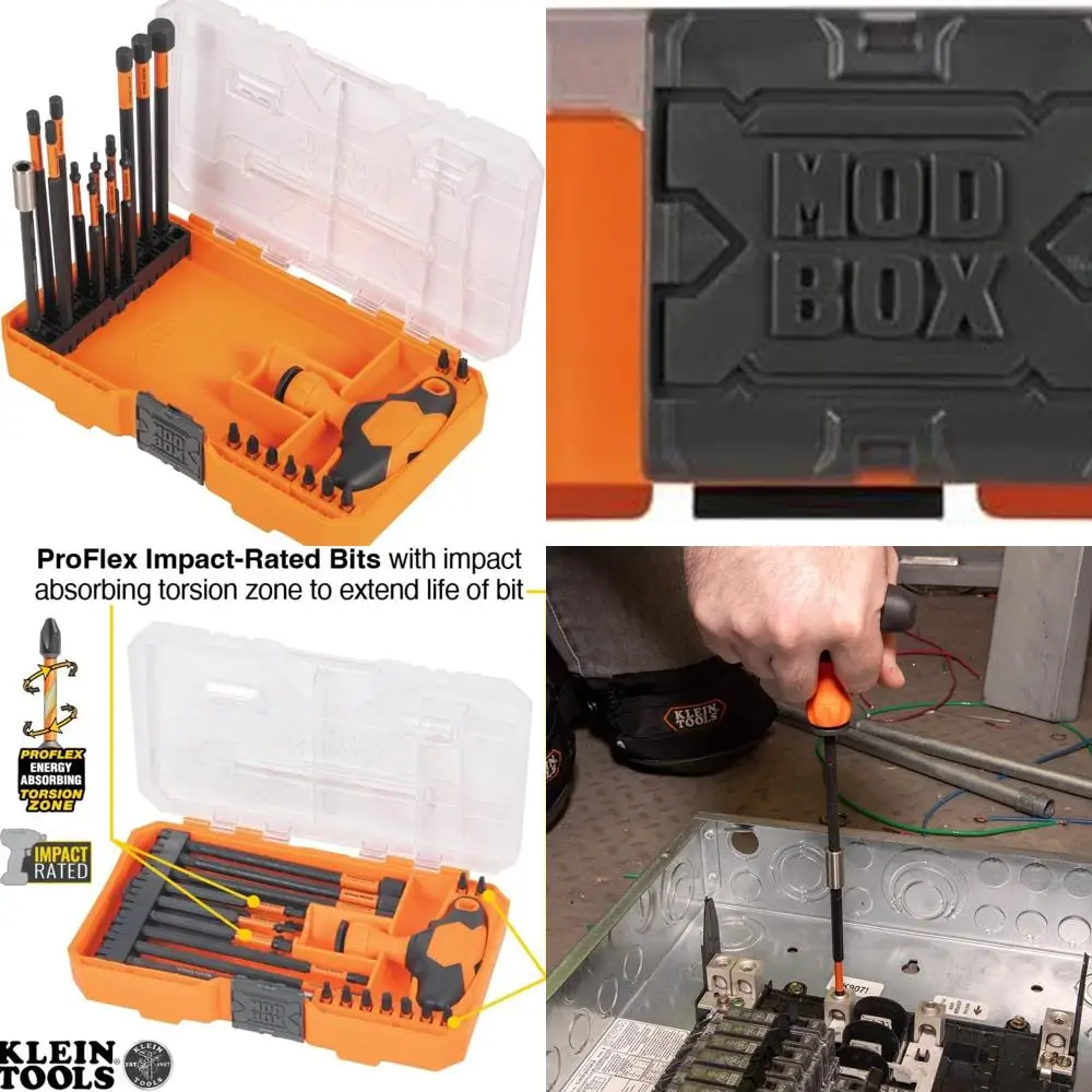 

33804 ProFlex Impact-Rated Interchangeable Ratcheting T-Handle Set, Torsion Zone, Magnetic Bit Holder, SAE, Metric, TORX