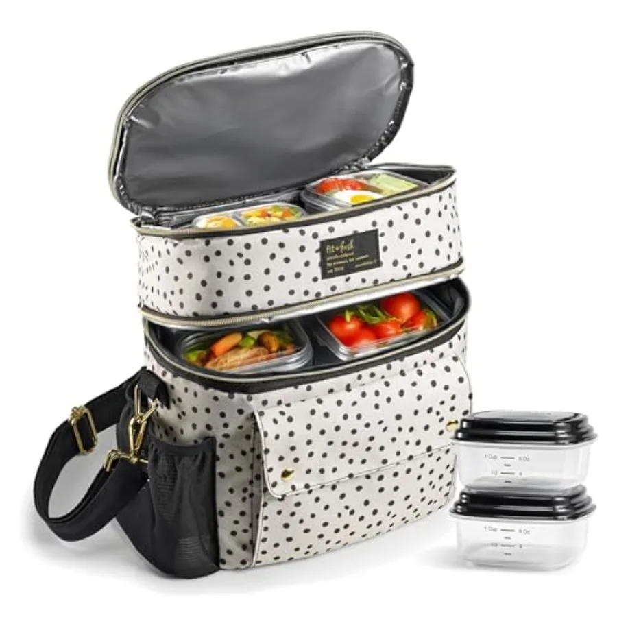 

Westminster Dual-Compartment Insulated Lunch Bag for Women Complete Lunch Set with 2 Containers Double Deck Insulated Cooler Ba