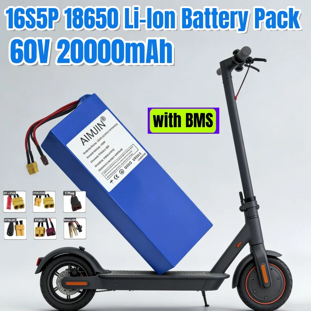 

60V 16S5P 2000W Battery 18650 original battery 60V 20Ah Lithium Ion Battery with 100% Real Capacity