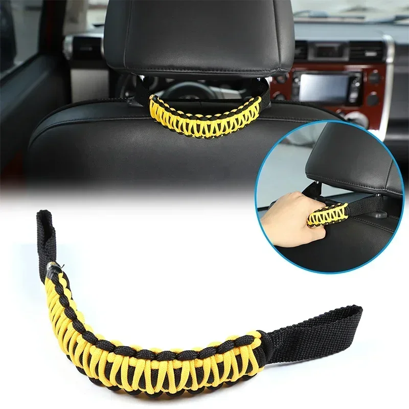 For Toyota FJ Cruiser 2007-2021 Oxford Cloth Car Headrest Grab Handle Seat Armrest Rope Car Accessories(Various Colors)