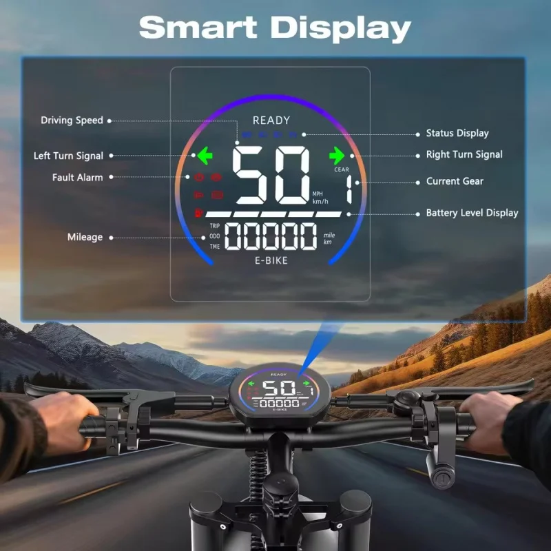 Bicicleta eléctrica con batería de 48V y 15AH, motor de 750W, ciclomotor de montaña todoterreno cómodo de 20 pulgadas, alto rendimiento, seguro y duradero