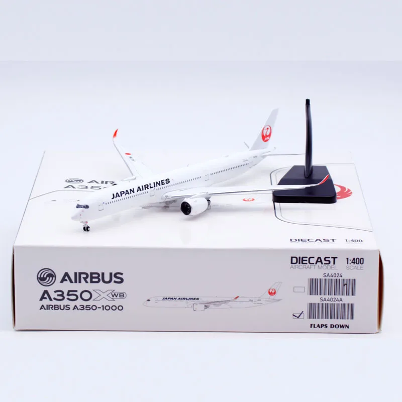 SA4024A Alloy Collectible Plane Gift JC Wings 1:400 Japan Airlines Airbus A350-1000XWB Diecast Aircraft Model JA01WJ Flaps Down