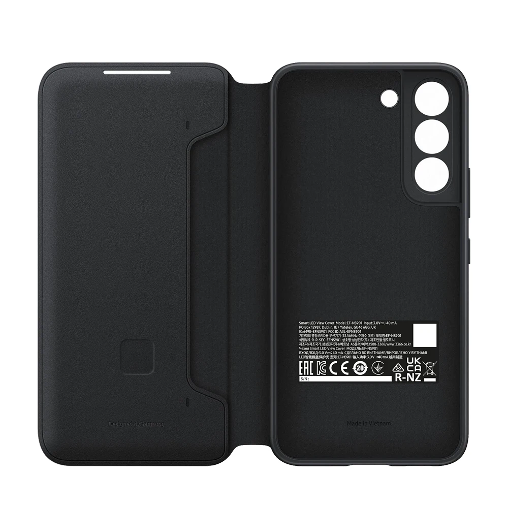 Original Samsung Galaxy Smart LED View Cover for Galaxy S22 EF-NS901 S22+ S22 Plus EF-NS906 LED Display Card Holder Phone Case