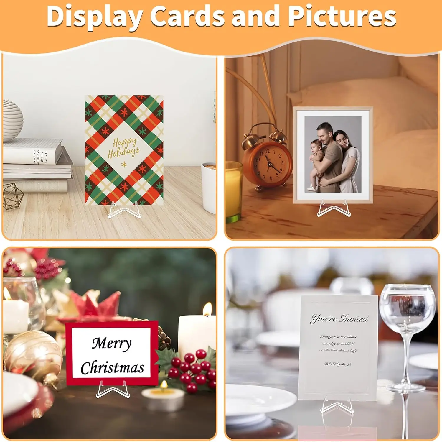 30 Pack Arcylic Card Display Stands,Clear Easel Stand Holder for Sports Graded Challenge Coin Trading Baseball Psa Football Card