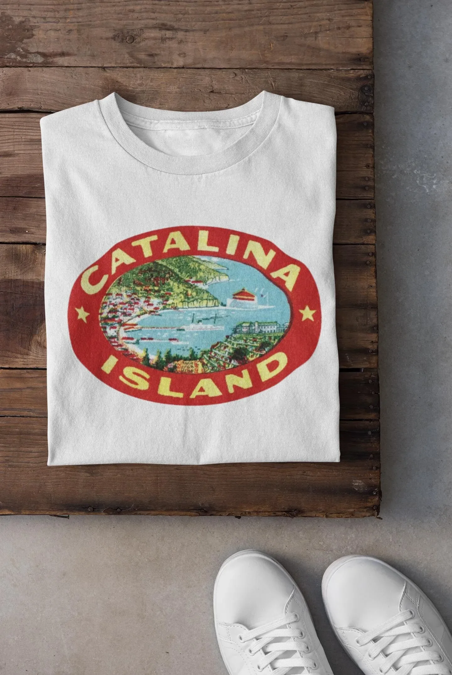 Camiseta vintage de la Isla Santa Catalina, suéter de California, top estético de viaje del estado de California