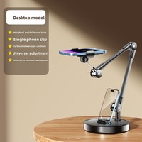 Adjustable Height Telescopic Phone Stand 360° Rotate Stable Base Tablet Stand Universal Metal Desktop Phone Holder Live Learning