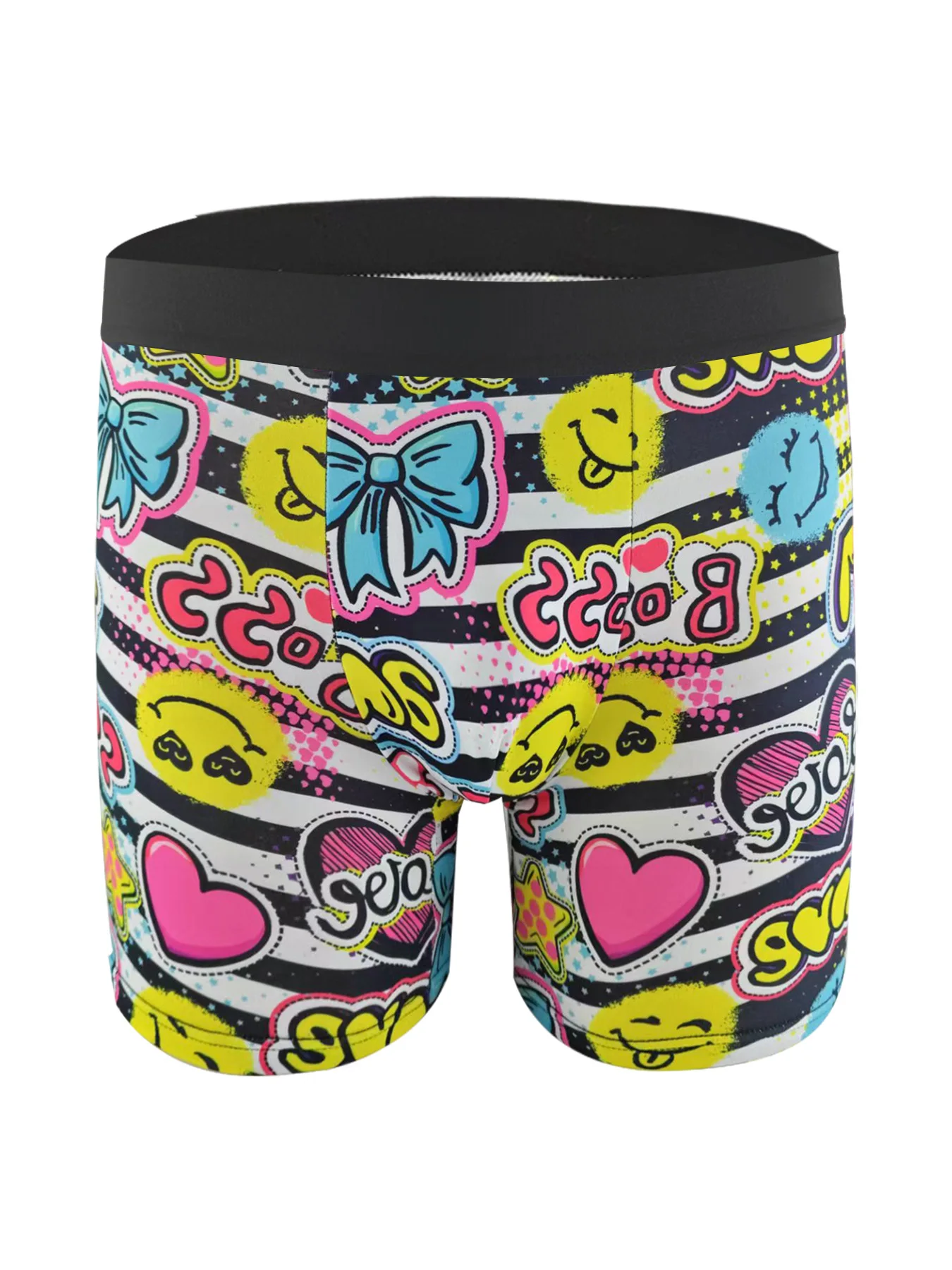 10pcs Random Mixed Men's Graffiti Pattern Long Boxer Shorts Breathable Comfortable High-elasticity Long Boxer Briefs Underwear