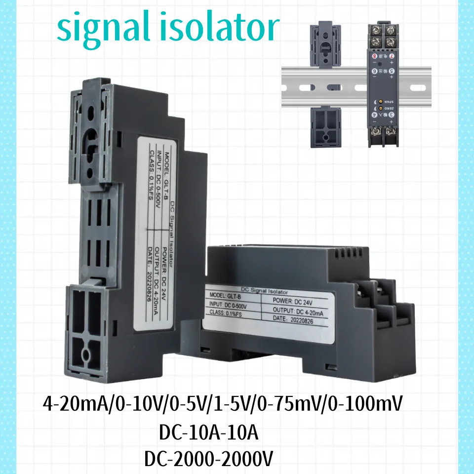 AC DC Voltage Transducer 0-50V 220V 380V 2000V Transmitter AC 1A 10A 0-10V 0-5V signal isolator 4-20mA RS485 Current Transmitter