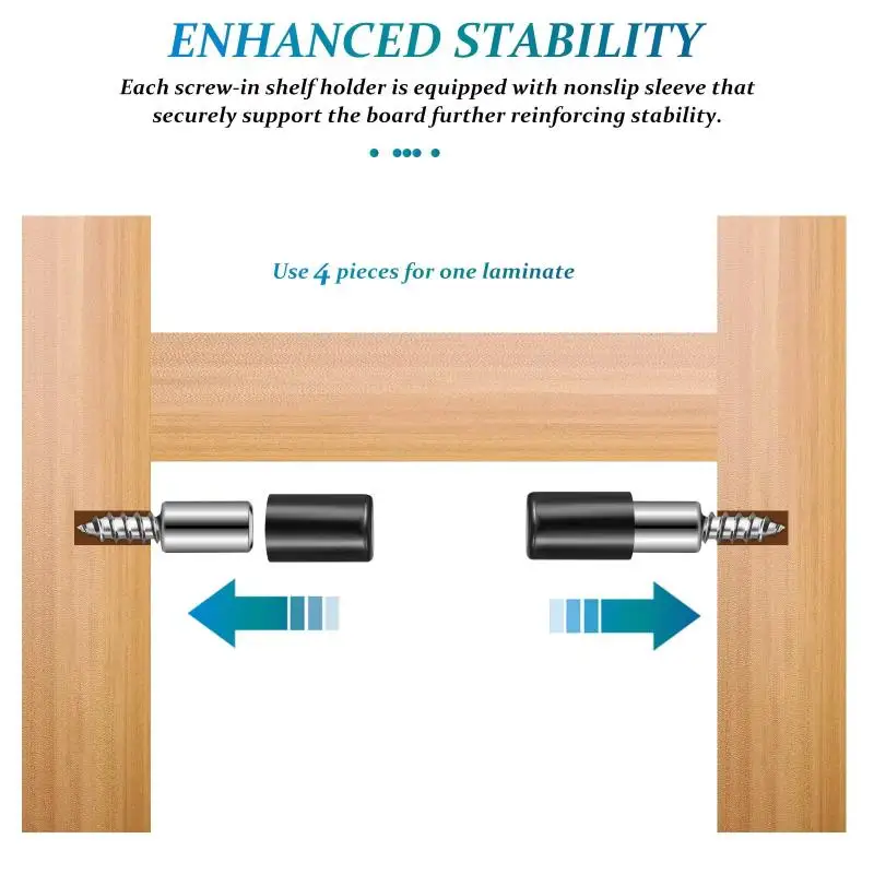 50Set With Rubber Sleeve Laminate Cross Self-tapping Screw Support Wardrobe Cabinet Glass Hard Nonslip Partition Nail
