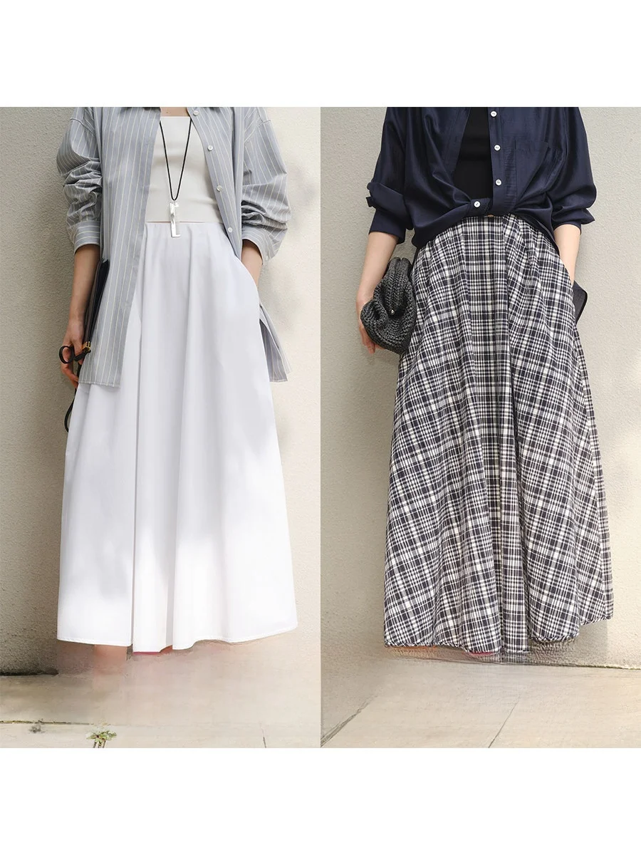 

Модная белая юбка-тюльпан в ретро-клетку, простая, с высокой талией, А-силуэт, длинная, универсальная, для повседневной носки, летняя, от Amyy Studios