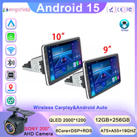 Android 14 10.1inch Universal Single Rotation Car Radio Car Carplay Multimedia Player GPS Navigation Car Stereo Bluetooth WIFI