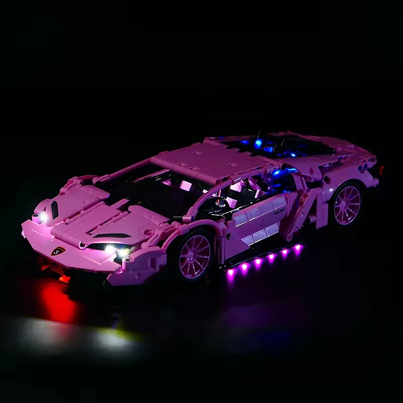 RC-スポーツカービルディングブロックセット,LEDライトキット,LEDライトのみ,ブロックなしのモデル,DIY, 8609