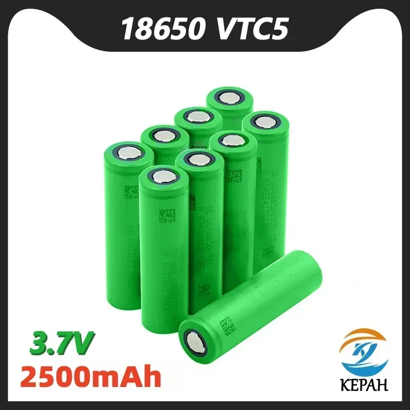 

18650 3.7V 2500mAh VTC5 High Discharge Lithium-ion Rechargeable Battery Ssuitable for All Types Electronic Products + Nickel DIY