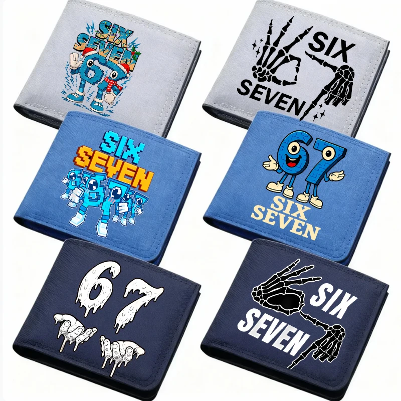 

Funny 67 Six Seven Men Women Wallet Coin Purse Cartoon Anime Children Wallet Card Holder Coin Storage Short Paragraph Bag Gift